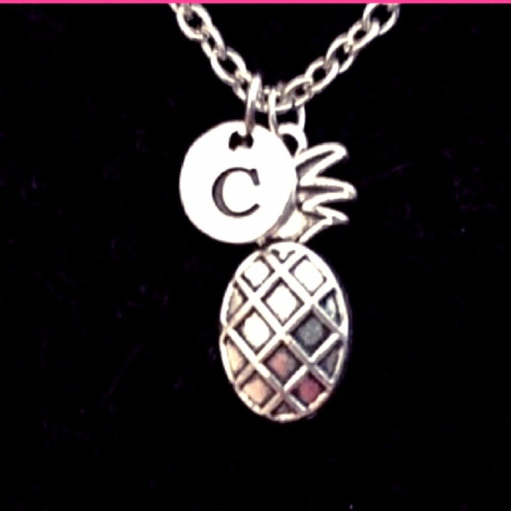 Pineapple Initial Necklace